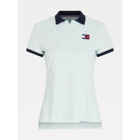 Tommy Hilfiger Naiste Polo Shirt Iconic Monogram helesinine OXYGEN