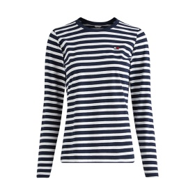  TOMMY HILFIGER NAISTE TRIIBULINE T-SÄRK PIKKADE KÄISTEGA SININE/VALGE